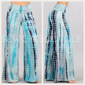 NEW Style! Aqua Multi Tie Dye Palazzo Pants